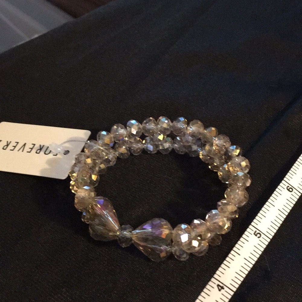 Champagne crystal bead bracelet Forever 21